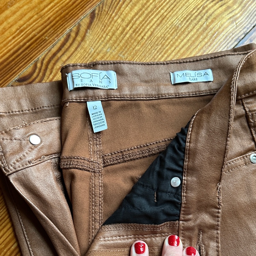 Zara Tan Faux Leather Pants